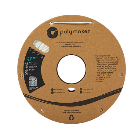 Filament PolyLite PLA Jaune 1.75mm 1Kg Bobine Carton - Letmeknow