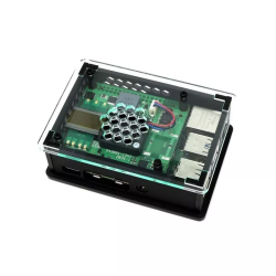 Adafruit boitier Raspberry Pi B+, Pi2, Pi3, Pi3b+ Base fumée - Dessus  transparent - Letmeknow