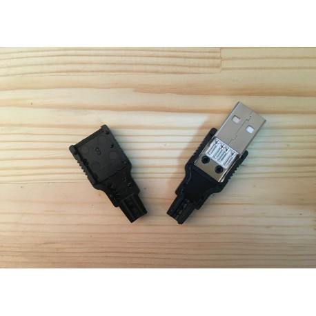 Connecteur USB Mâle type A à souder sur câble - Letmeknow