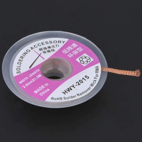 Tresse à dessouder 2,5 mm x 1,6m. 10 bobines (383011)