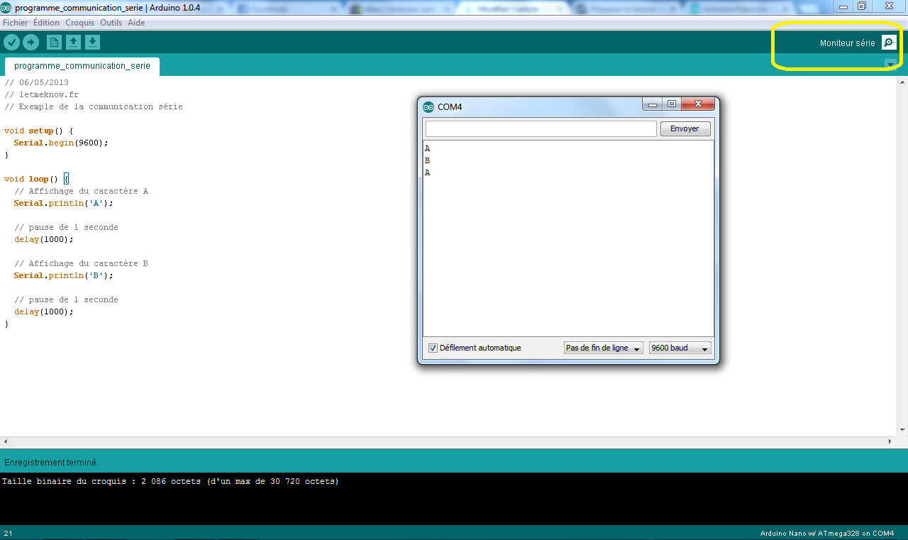 [Tuto] Faire sa première liaison série avec le Arduino - Letmeknow